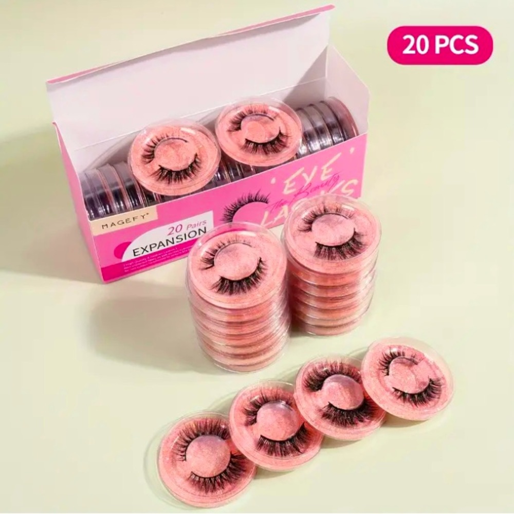 20 pc of eyelashes faux mink long length